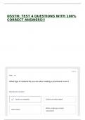 DSSTN&colon; TEST 4 QUESTIONS WITH 100&percnt; CORRECT ANSWERS&excl;&excl;