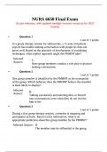 NURS 6650 Final Exam Questions & "Checked Answers" by Expert 100&percnt; Satisfaction Guarantee&period;