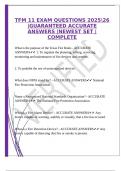 TFM 11 EXAM QUESTIONS 202526 &vert;GUARANTEED ACCURATE ANSWERS &vert;NEWEST SET &vert;COMPLETE