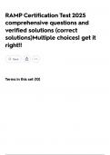 RAMP Certification Test 2025 comprehensive questions and verified solutions &lpar;correct solutions&rpar;Multiple choices&vert; get it right&excl;&excl;