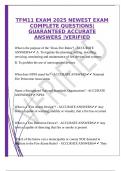 TFM11 EXAM 2025 NEWEST EXAM COMPLETE QUESTIONS 
