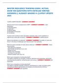 MASTER RESILIENCE TRAINING EXAM &lpar; ACTUAL EXAM 400 QUESTIONS WITH DETAILED VERIFIED ANSWERS&rpar; &vert;&vert; ALREADY GRADED A&plus;&vert;&vert;LATEST UPDATE 2025