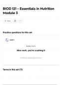 Essentials in Nutrition BIOD 121 Portage Learning Module 3 Exam 2025 ACTUAL EXAM QUESTIONS AND ANSWERS &lpar;ACCURATE SOLUTIONS&rpar; LATEST&excl;&excl;