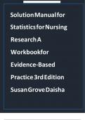 Test Bank - for Statistics for Nursing Research A Workbook for Evidence-Based Practice 3rd Edition by Susan K&period; Grove&comma; All Chapters &vert; Complete Guide A&plus;
