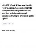 NR-509 Week 3 Shadow Health Neurological Assessment 2025 comprehensive questions and verified solutions &lpar;correct solutions&rpar;Multiple choices&vert; get it right&excl;&excl;
