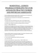 ROSENTHAL&colon; LEHNE'S  PHARMACOTHERAPEUTICS FOR  ADVANCED PRACTICE NURSES  AND PHYSICIAN ASSISTANTS 