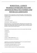 ROSENTHAL&colon; LEHNE S PHARMACOTHERAPEUTICS FOR ADVANCED PRACTICE NURSES AND PHYSICROSENTHAL&colon; LEHNE S PHARMACOTHERAPEUTICS FOR ADVANCED PRACTICE ROSENTHAL&colon; LEHNE S PHARMACOTHERAPEUTICS FOR ADVANCED PRACTICE NURSES AND PHYSICIAN ASSISTANTSNURSES AND PHYSICIAN 