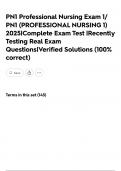 PN1 Professional Nursing Exam 1&sol; PN1 &lpar;PROFESSIONAL NURSING 1&rpar; 2025&vert;Complete Exam Test &vert;Recently Testing Real Exam Questions&vert;Verified Solutions &lpar;100&percnt; correct&rpar;