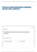 PSYC4121 EXAM QUESTIONS & ANSWERS SOLVED 100&percnt; CORRECT&excl;&excl;