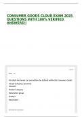 CONSUMER GOODS CLOUD EXAM 2025 QUESTIONS WITH 100&percnt; VERIFIED ANSWERS&excl;&excl;