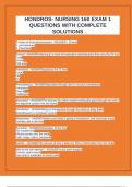 HONDROS- NURSING 160 EXAM 1 QUESTIONS WITH COMPLETE SOLUTIONS