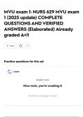 MVU exam 1&colon; NURS 629 MVU exam 1 &lpar;2025 update&rpar; COMPLETE QUESTIONS AND VERIFIED ANSWERS &lpar;Elaborated&rpar; Already graded A&plus;&excl;&excl;