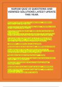 NUR160 QUIZ &num;2 QUESTIONS AND VERIFIED SOLUTIONS LATEST UPDATE THIS YEAR&period;