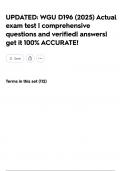 UPDATED&colon; WGU D196 &lpar;2025&rpar; Actual exam test &vert; comprehensive questions and verified&vert; answers&vert; get it 100&percnt; ACCURATE&excl;