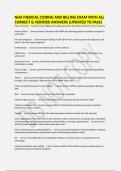 NHA MEDICAL CODING AND BILLING EXAM WITH ALL CORRECT & VERIFIED ANSWERS &lpar;UPDATED TO PASS&rpar;