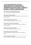 AUMT PHLEBOTOMY WEEK 5 QUESTIONS AND A SWERS WITH VERIFIED SOLUTIONS 100&percnt; CORRECT RATED A&plus; NEWLY UPDATED 2025