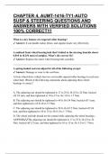 CHAPTER 4&comma; AUMT-1416-TY1-AUTO SUSP & STEERING QUESTIONS AND ANSWERS WITH VERIFIED SOLUTIONS 100&percnt; CORRECT&excl;&excl;&excl;