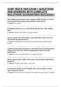 AUMT MOCK NHA EXAM 1 QUESTIONS AND ANSWERS WITH COMPLETE SOLUTIONS GUARANTEED SUCCESS&excl;&excl;&excl;