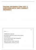 TRAUMA INFORMED CARE TEST 3 QUESTIONS WITH 100&percnt; CORRECT ANSWERS&excl;&excl;