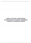  NURS 170 EXAM 4 QUESTIONS &vert;GUARANTEED ACCURATE ANSWERS &vert;COMPLETE &vert;VERIFIED 202526