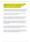 Elementary Literacy Curriculum- D668 WGU &lpar;Lesson 1 & 2&rpar; Question and answers verified to pass 2025