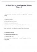 NNAAP Nurse Aide Practice Written Exam 2 &lpar;Questions&rpar; Detailed Answers &lpar;100&percnt; Correct&rpar; with Rationales Rated A&plus;&excl;&excl;&excl;