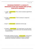 MICHIGAN PROPERTY & CASUALTY  INSURANCE EXAM 2025 BRAND NEW ACTUAL  EXAM WITH ANSWERS&period; 