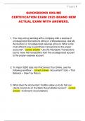 QUICKBOOKS ONLINE  CERTIFICATION EXAM 2025 BRAND NEW  ACTUAL EXAM WITH ANSWERS&period; 