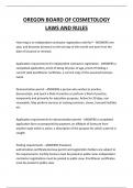  OREGON BOARD OF COSMETOLOGY LAWS AND RULES QUESTIONS AND ANSWERS 2025