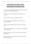  NEW YORK STATE REAL ESTATE SALESPERSON LICENSING EXAM QUESTIONS AND ANSWERS 2025