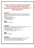 2025 Update Exam 2&colon; NUR2513&sol; NUR 2513 &lpar;Latest 2023&sol; 2024&rpar; Maternal-Child Nursing Exam&vert; Questions and Verified Answers&vert; Graded A 75 Q&A -Rasmussen