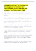 WGU Educational Psychology and Development of Children and Adolescents - D094 Question and answers verified to pass 2025