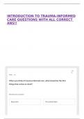 INTRODUCTION TO TRAUMA-INFORMED CARE QUESTIONS WITH ALL CORRECT ANS&excl;&excl;