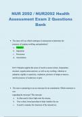 NUR 2092 &sol; NUR2092 Health Assessment Exam 2 Questions Bank Detailed Answers &lpar;100&percnt; Correct&rpar; with Rationales Rated A&plus;&excl;&excl;&excl;