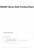 NNAAP Nurse Aide Practice Exam 100&percnt; &lpar;Questions&rpar; Detailed Answers &lpar;100&percnt; Correct&rpar; with Rationales Rated A&plus;&excl;&excl;&excl;