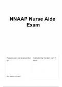 NNAAP Nurse Aide Exam &lpar;Questions&rpar; Detailed Answers &lpar;100&percnt; Correct&rpar; with Rationales Rated A&plus;&excl;&excl;&excl;