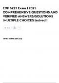EDF 6223 Exam 1 2025 COMPREHENSIVE QUESTIONS AND VERIFIED ANSWERS&sol;SOLUTIONS &vert;MULTIPLE CHOICES &vert;solved&excl;&excl;
