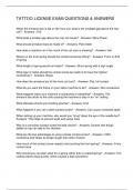 TATTOO LICENSE EXAM QUESTIONS & ANSWERS