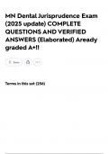 MN Dental Jurisprudence Exam &lpar;2025 update&rpar; COMPLETE QUESTIONS AND VERIFIED ANSWERS &lpar;Elaborated&rpar; Aready graded A&plus;&excl;&excl;