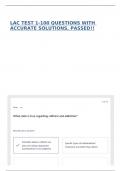 LAC TEST 1-100 QUESTIONS WITH ACCURATE SOLUTIONS&comma; PASSED&excl;&excl;
