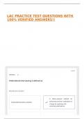 LAC PRACTICE TEST QUESTIONS WITH 100&percnt; VERIFIED ANSWERS&excl;&excl;
