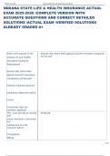 Exam &lpar;elaborations&rpar; INDIANA STATE LIFE & HEALTH INSURANCE  