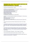 TENNESSEE REAL ESTATE END OF COURSE QUESTIONS AND ANSWERS GUARANTEE A&plus; 2025&sol;2026