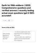 Earth Sci 1086 midterm &lpar; 2025&rpar; Comprehensive questions and verified answers&vert;recently testing actual exam questions&vert;get it 100&percnt; accurate&excl;&excl;