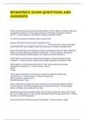 BCMAPMCC EXAM QUESTIONS AND ANSWERS