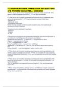 TEXAS FOOD MANAGER EXAMINATION TEST QUESTIONS AND ANSWERS GUARANTEE A&plus; 2025&sol;2026