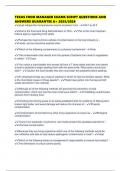 TEXAS FOOD MANAGER EXAMS SCRIPT QUESTIONS AND ANSWERS GUARANTEE A&plus; 2025&sol;2026