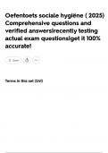 Oefentoets sociale hygi&euml;ne &lpar; 2025&rpar; Comprehensive questions and verified answers&vert;recently testing actual exam questions&vert;get it 100&percnt; accurate&excl;