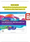 TEST BANK LoBiondo-Wood&colon; Nursing Research in Canada&comma; 5th Edition by Mina Singh Chapters 1-21