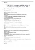 WGU D313 Anatomy and Physiology 2  Cardiovascular System Exam 2025 